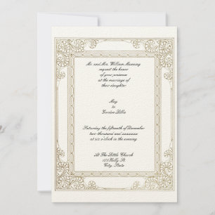 Invitación Marco sencillo de la época victoriana de 1877