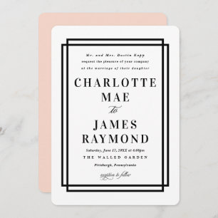 Invitación Marco simple Boda clásico negro