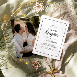 Invitación Marco simple de recepción de fotos Minimalistas