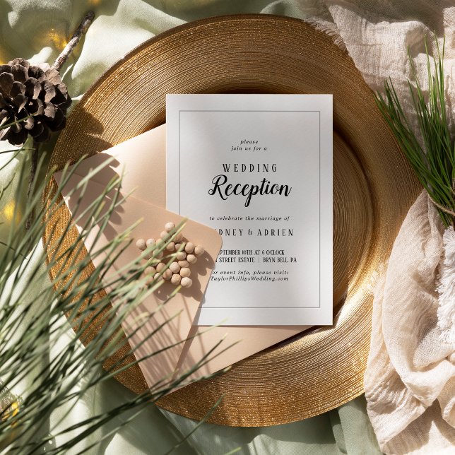 Invitación Marco simple de recepción de matrimonio Minimalist (Subido por el creador)