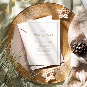 Invitación Marco simple Minimalista Ducha dorada