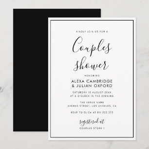 Invitación marco simple parejas ducha