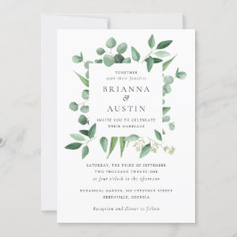 Invitación Marco verde moderno Hojas botánicas Eucalyptus