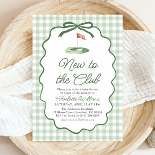 Invitación Marco Verde Salvia Golf Nuevo en el Club Baby Show