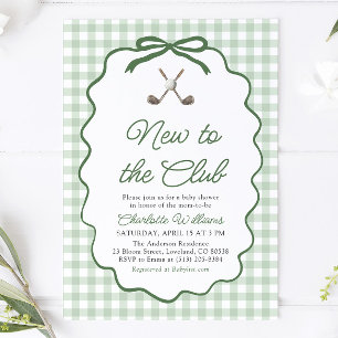 Invitación Marco Verde Salvia Golf Nuevo en el Club Baby Show