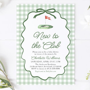 Invitación Marco Verde Salvia Golf Nuevo en el Club Baby Show