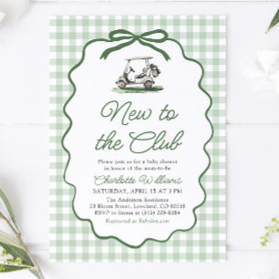 Invitación Marco Verde Salvia Golf Nuevo en el Club Baby Show