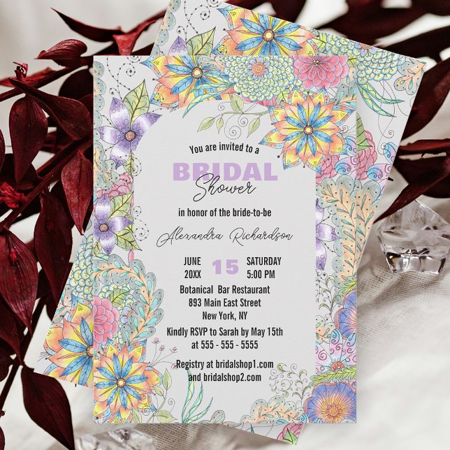 Invitación Marco vibrante de flores de primavera (Subido por el creador)