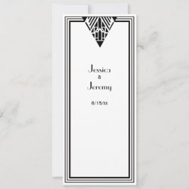 Invitación Marco Vintage Art Deco Negro y Blanco #1 Menú Rece