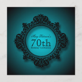 Invitación Marco vintage en azul - Celebración de cumpleaños