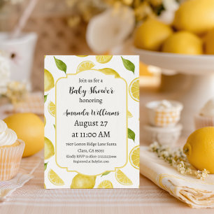 Invitación Marco Vintage Mantequilla Amarillo Limón Baby Show