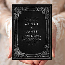 Marco Vintage Negro Plateado Boda