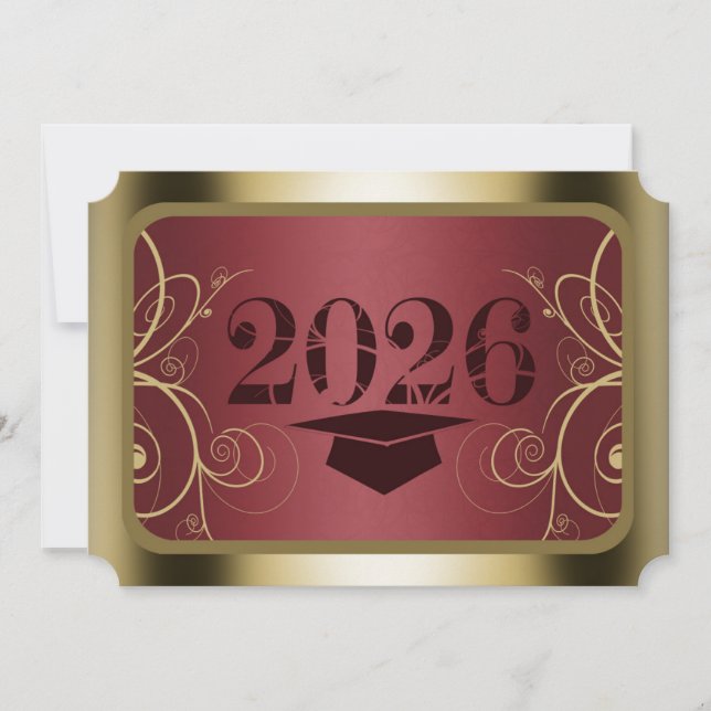 Invitación Marco y Dorado Graduación (Anverso)