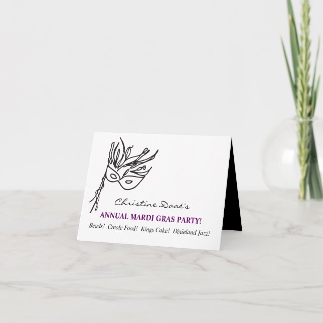 Invitación ¡Mardi Gras! (Anverso)