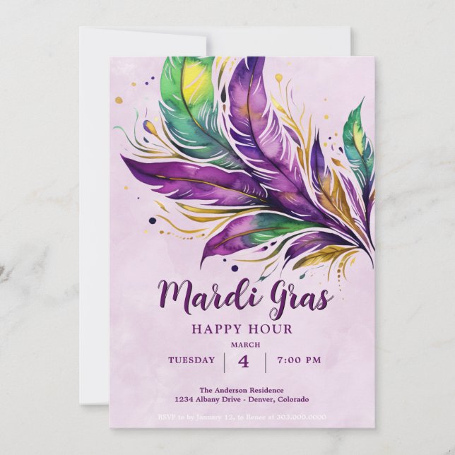 Invitación Mardi Gras (Anverso)