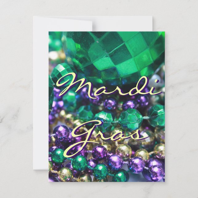 Invitación Mardi Gras Bead Throws Personalizado Invitar Tarje (Anverso)