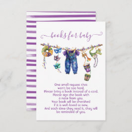 Invitación Mardi Gras Boy Clothesline books para bebé