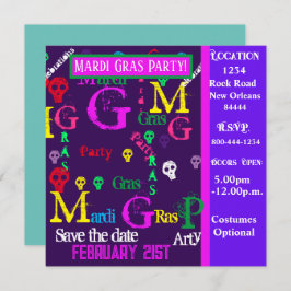 INVITACIÓN MARDI GRAS FIESTA
