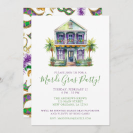 Invitación Mardi Gras Fiesta de Nueva Orleans