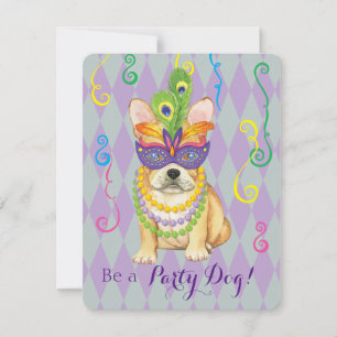Invitación Mardi Gras Frenchie