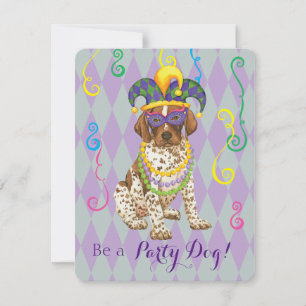 Invitación Mardi Gras German Shorthtransmitió Pointer