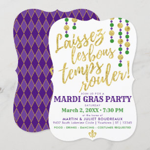 Invitación Mardi Gras   Laissez Les Bons Temps Rouler