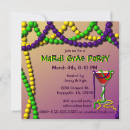 Invitación Mardi Gras Martini