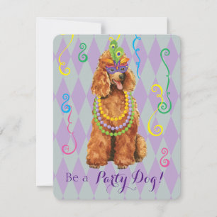 Invitación Mardi Gras Poodle