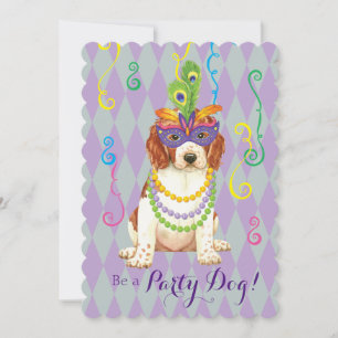 Invitación Mardi Gras Welsh Springer Spaniel