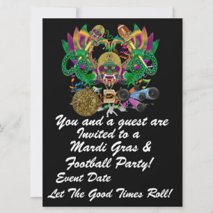 Invitación Mardi Gras y fútbol 6.5" x 8.75" Sugerencias de vi