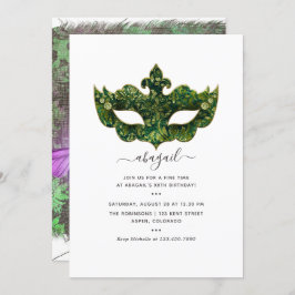Invitación Mardi GrasFiesta de Cumpleaños de la Mariposa Trop