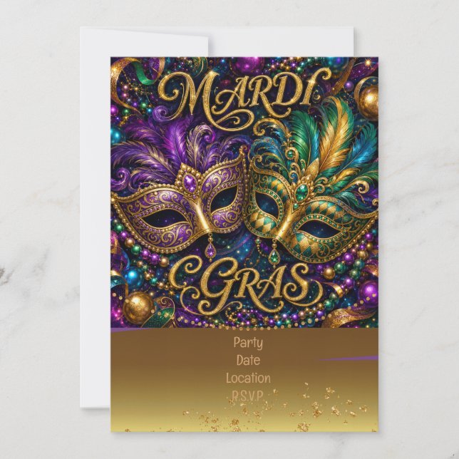 Invitación Mardigras (Anverso)