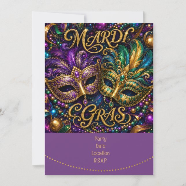 Invitación Mardigras (Anverso)