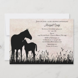 Invitación Mare y Fool en el Baby Shower de caballos de campa