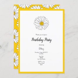 Invitación Marea amarilla y blanca y patrón 2