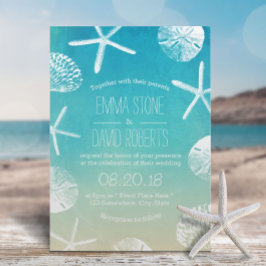 Invitación Marea de agua de la boda de la playa Starfish & Se