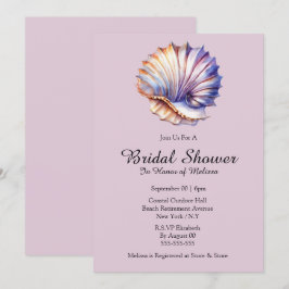 Invitación Marea náutica playa ducha de novia rosa blanco