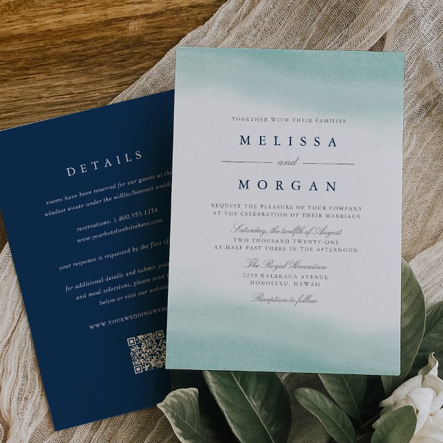 Invitación Mareas de lastre | Boda todo en uno costero (Subido por el creador)