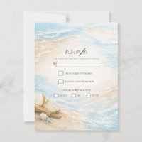 Mareas eternas Acuarela costera de la playa RSVP