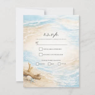 Invitación Mareas eternas Acuarela costera de la playa RSVP