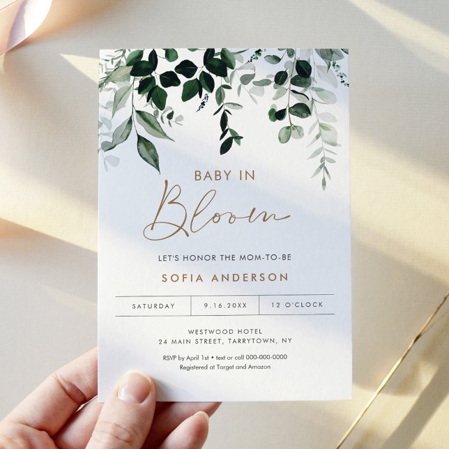 Invitación MAREE Green Baby In Bloom Baby Shower (Subido por el creador)