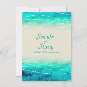 Invitación Mares brillantes pintados modernos y boda en la pl