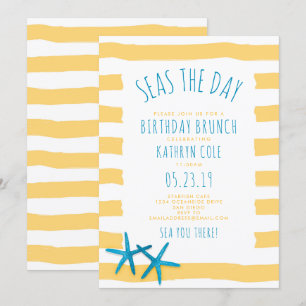 Invitación Mares El Day Beach Cumpleaños Brunch