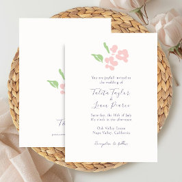 Invitación Marfil | Acuarela Floral Script Boda Blush