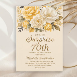 Invitación Marfil Amarillo Crema Acuarela Sorpresa Floral