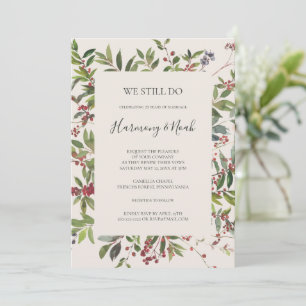 Invitación Marfil Botánico De Festividad Todavía Vemos Renova