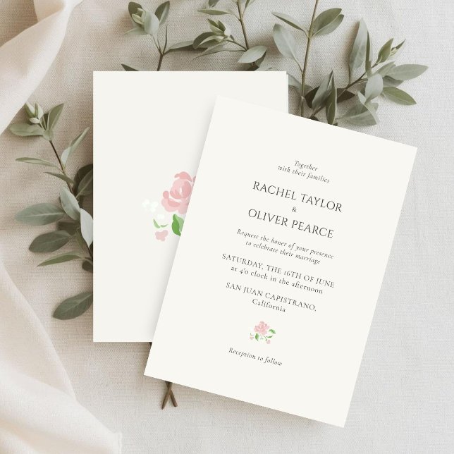 Invitación Marfil | Chic Floral Acuarela Boda  (Subido por el creador)