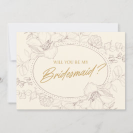 Invitación Marfil Elegent Floral Serás Mi Novia