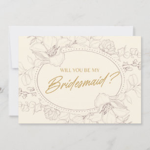 Invitación Marfil Elegent Floral Serás Mi Novia