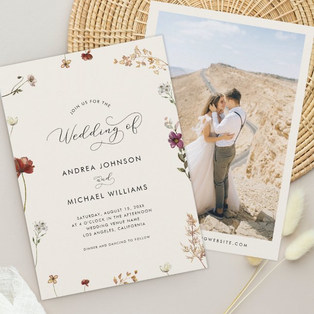 Invitación Marfil Flores silvestres Marco y Boda Delicado de  (Subido por el creador)